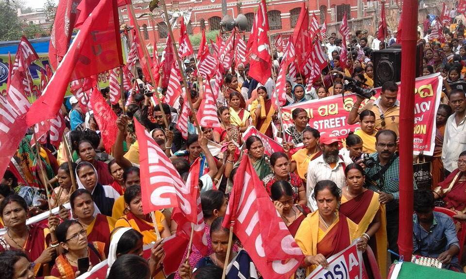 Indian unions take part in the 10 March All India protest action