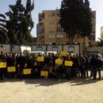 Membres du syndicat SNATEGS en grève en Algérie le 21 mars 2017.