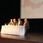 Vadim Borisov, regional secretary of IndustriALL, is moderating a panel discussion