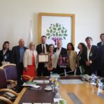 The international trade union mission meets with the parliamentary group of HDP in Ankara, Turkey.