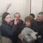 Rustavi Azot employees together with a lawyer at the hearing