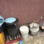 Outdoor 'kitchen' area for one worker.