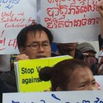 Solidarity action outside Cambodia Embassy, Seoul